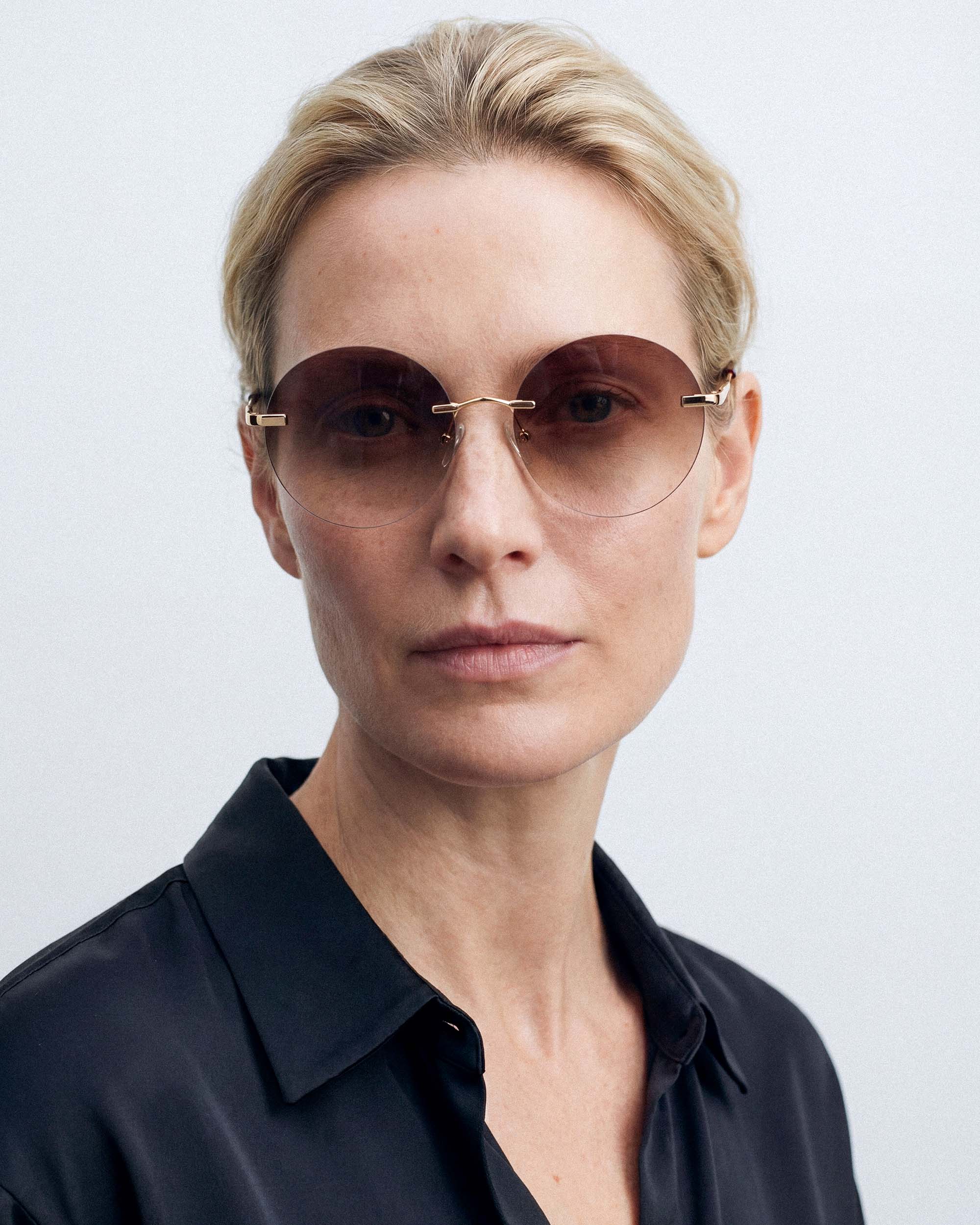 Grace Gold Rimless Sunglasses